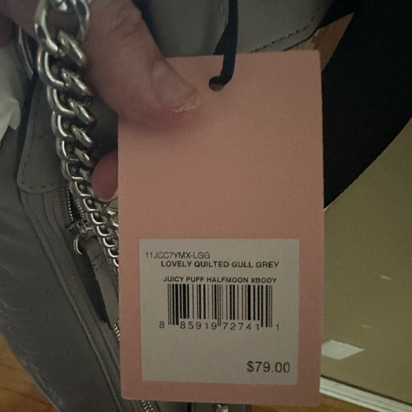 Juicy Couture Gull Grey Quilted Crossbody Purse With Coin Purse - Picture 10 of 10